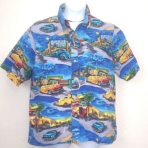 Shirt Button Up short sleeve Hot Rod Car Show Custom Made Vintage